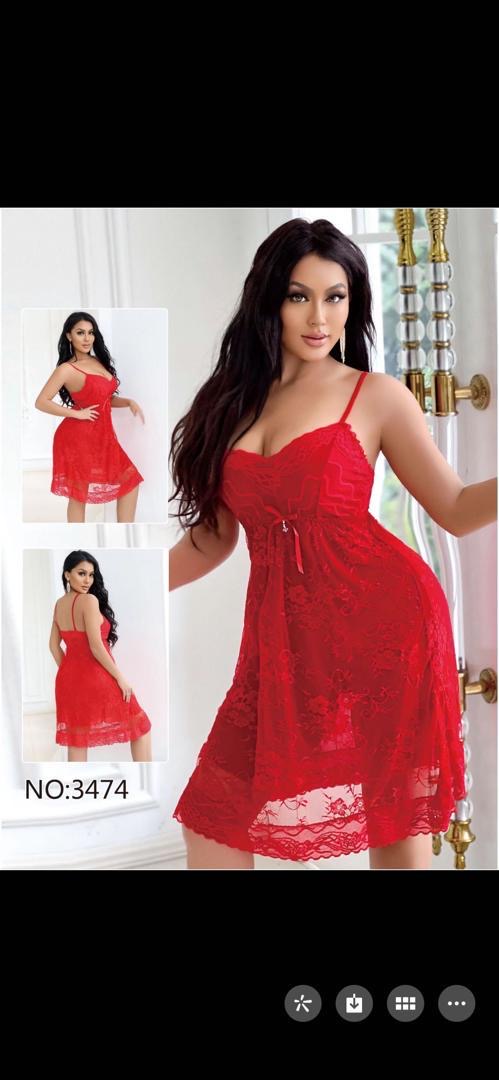 Babydoll Long Séduction Rouge